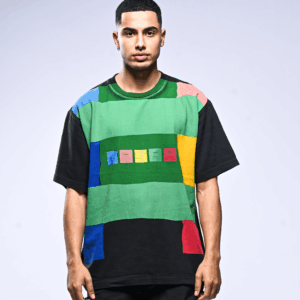 Painted Texture Heavyweight Black Oversized T-Shirt